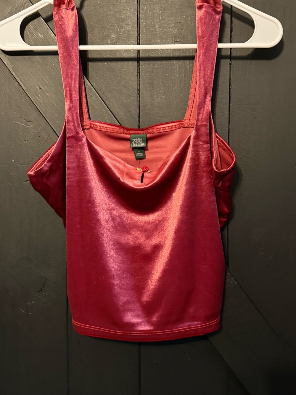 wild fable red satin cowl-neck camisole